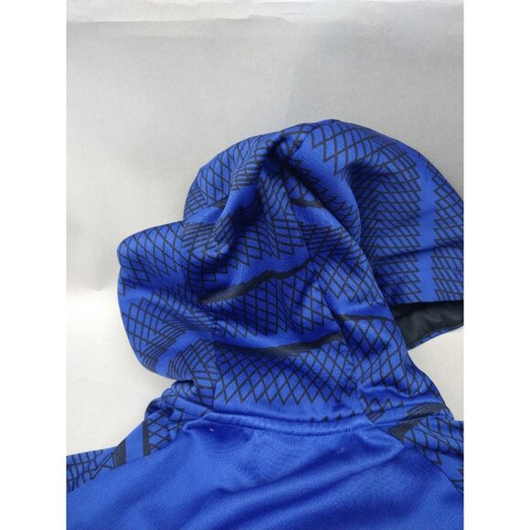 Nike Hoodie Mens Medium Blue Geometric Logo Dri Fit Swoosh Mock Neck - Picture 7 of 9